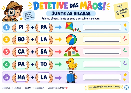 Atividade real: Junte as sílabas