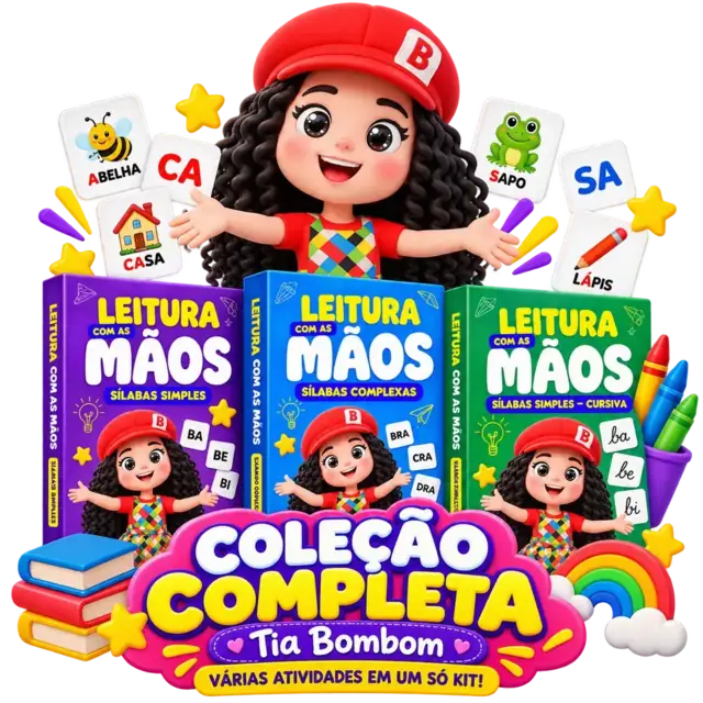 Coleção completa Tia Bombom com materiais Leitura com as Mãos e bônus
